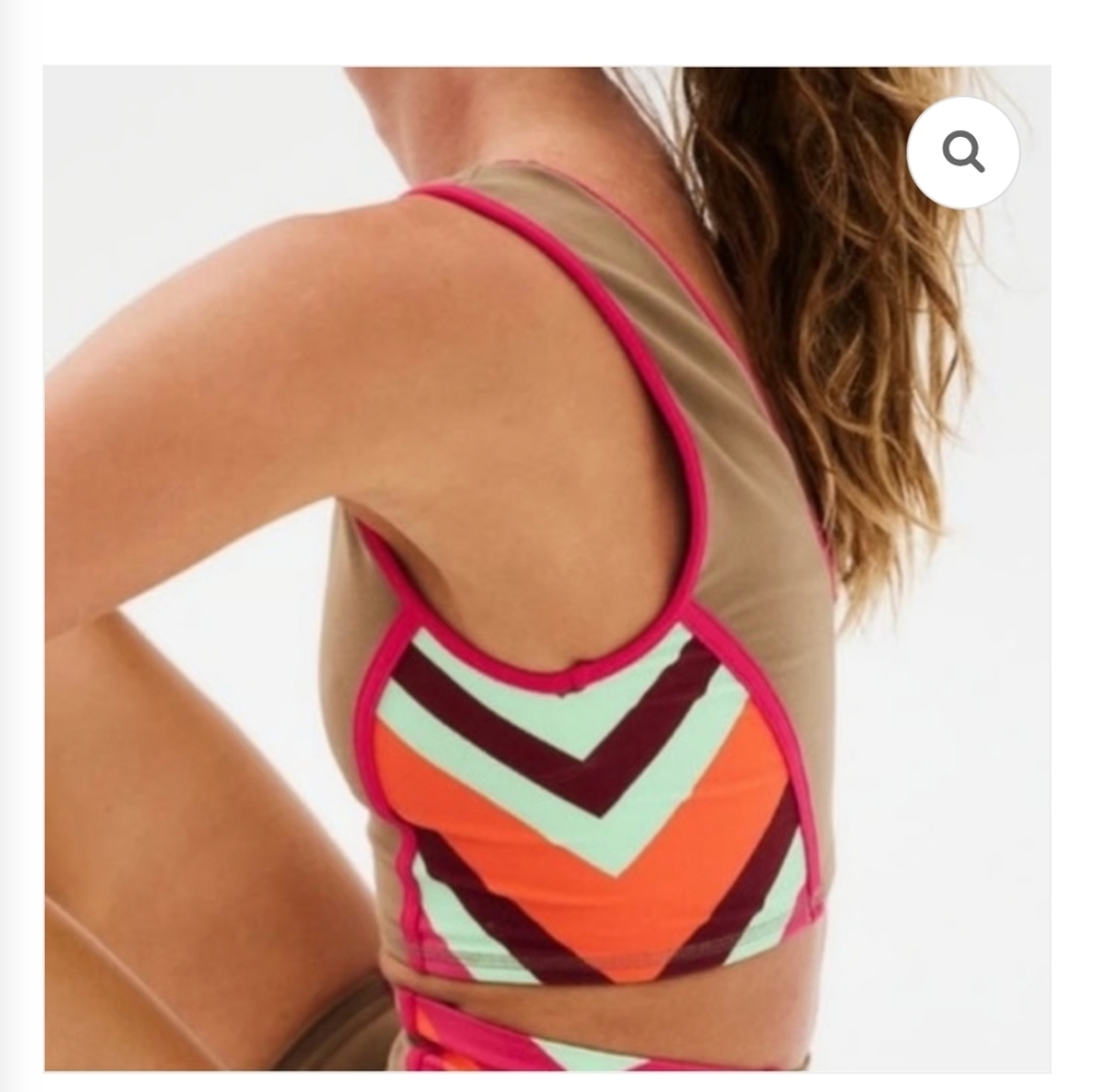 NWOT Free People Never Better Crop In Colorblock - Picture 2 of 11